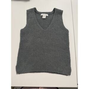 CUPCAKES and CASHMERE Soft Cozy V-Neck Sweater Vest - Gray Green Hue - Size XS